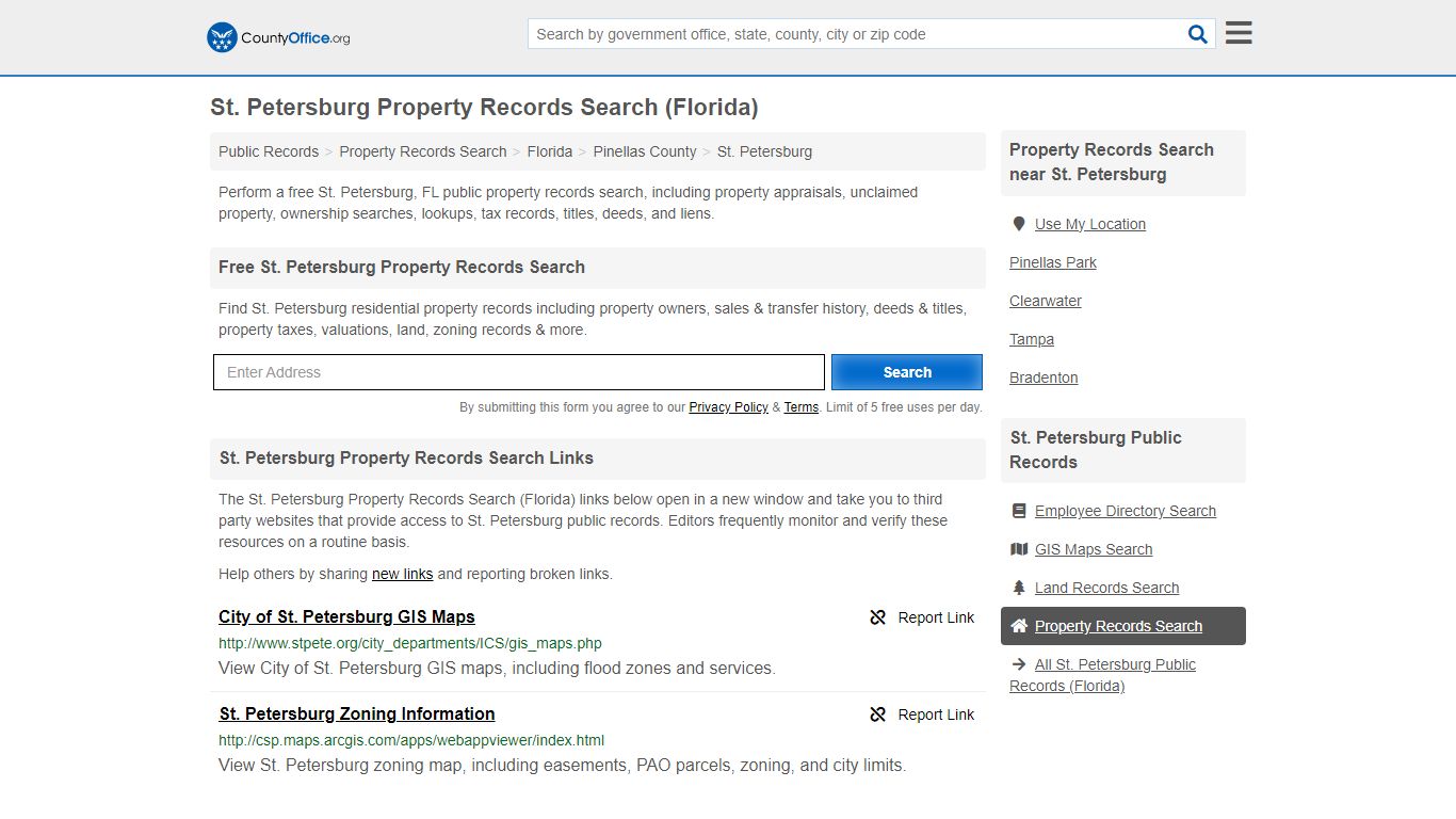 St. Petersburg Property Records Search (Florida) - County Office